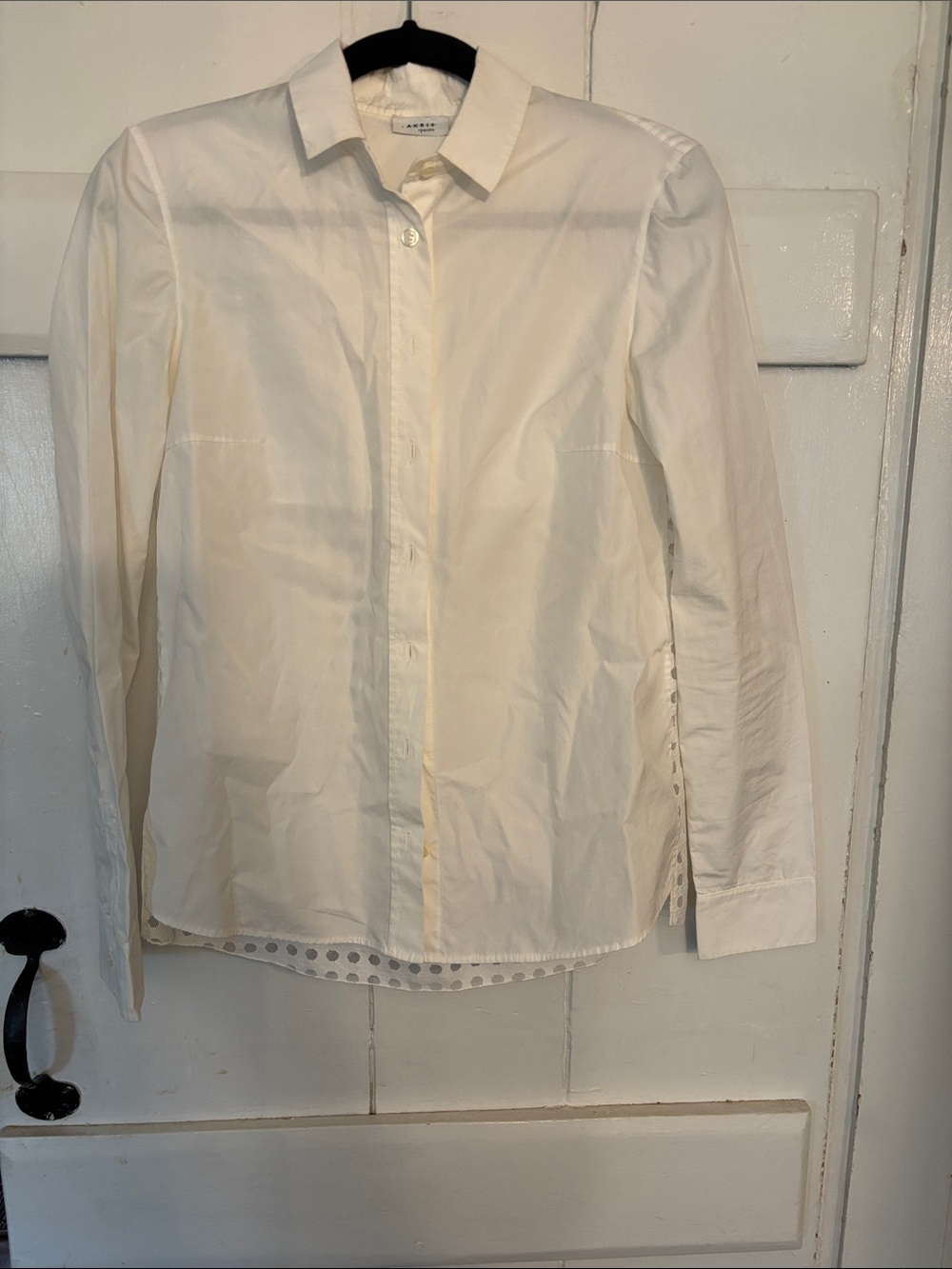 Akris Punto White Button-Front Long Sleeve Shirt